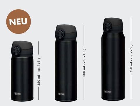 THERMOS "ULTRALIGHT Isolier-Trinkflasche, schwarz matt" fair trade/ 100% Nachhaltig